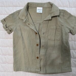 Little Co Boys Gauze Button Up